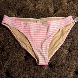 Striped Pink & White 2X Classic Bikini Bottoms